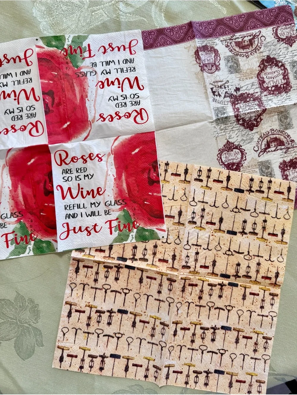 10 Baking, Café & Beverage Paper Napkins – Decoupage / Junk Journal Craft Bundle